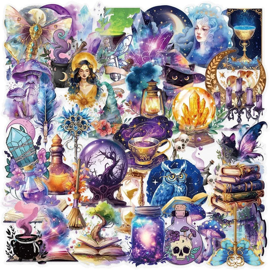 50PCS Cartoon Magic World Stickers for Kids Scrapbooking