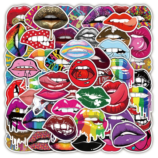 Sexy Lips Graffiti Stickers 10/30/50pcs Waterproof Decals for Laptop, Skateboard, Phone, Suitcase, Motorcycle