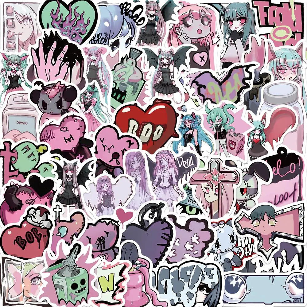 10/25/50PCS Dark Sweet Cool Girl Graffiti Sticker Skateboard Fashion DIY Suitcase Skateboard Laptop Luggage Fridge Phone Decal