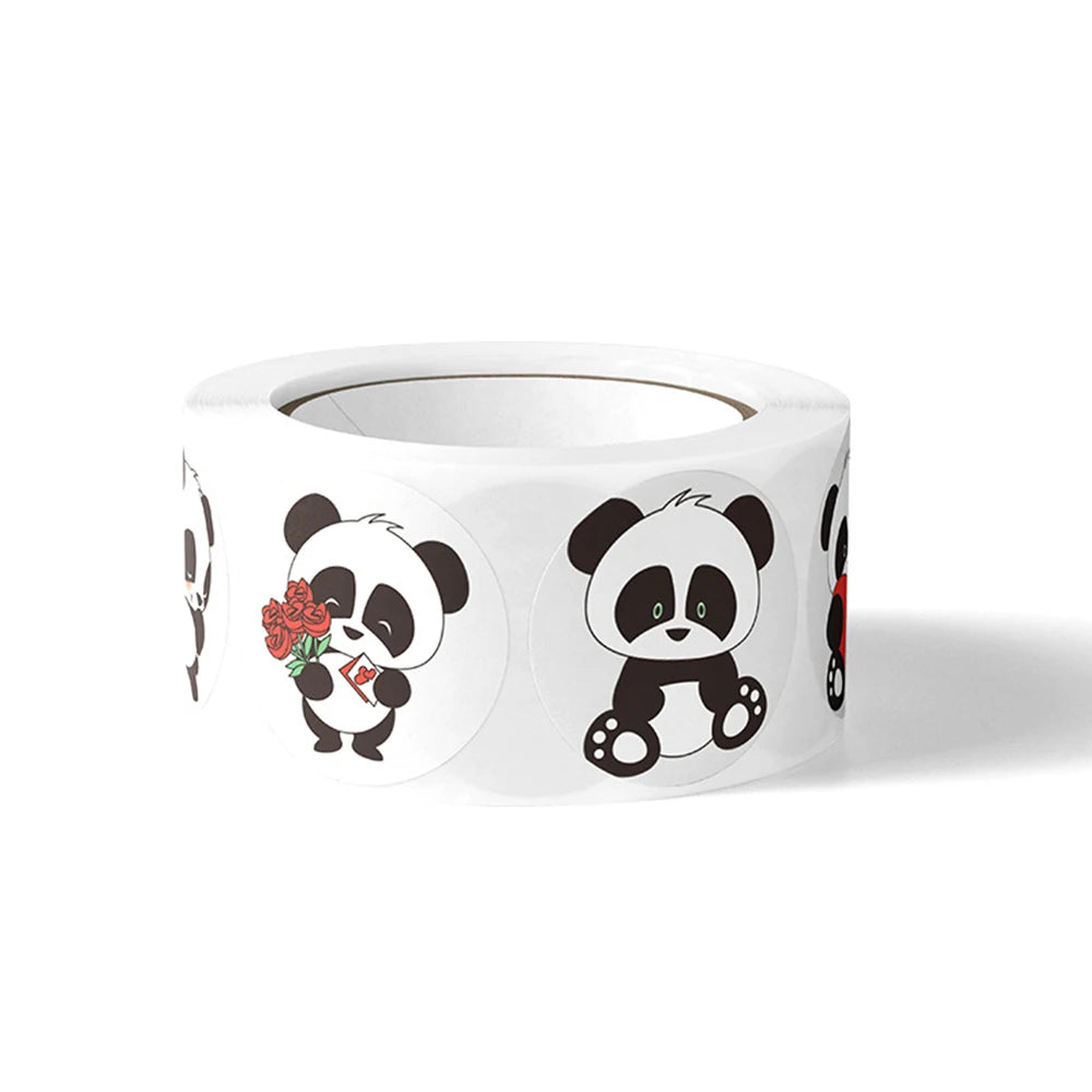 100-500pcs Panda Cute Cartoon Stickers 1inch Reward Sticker Gift Decoration Stationery Stickers