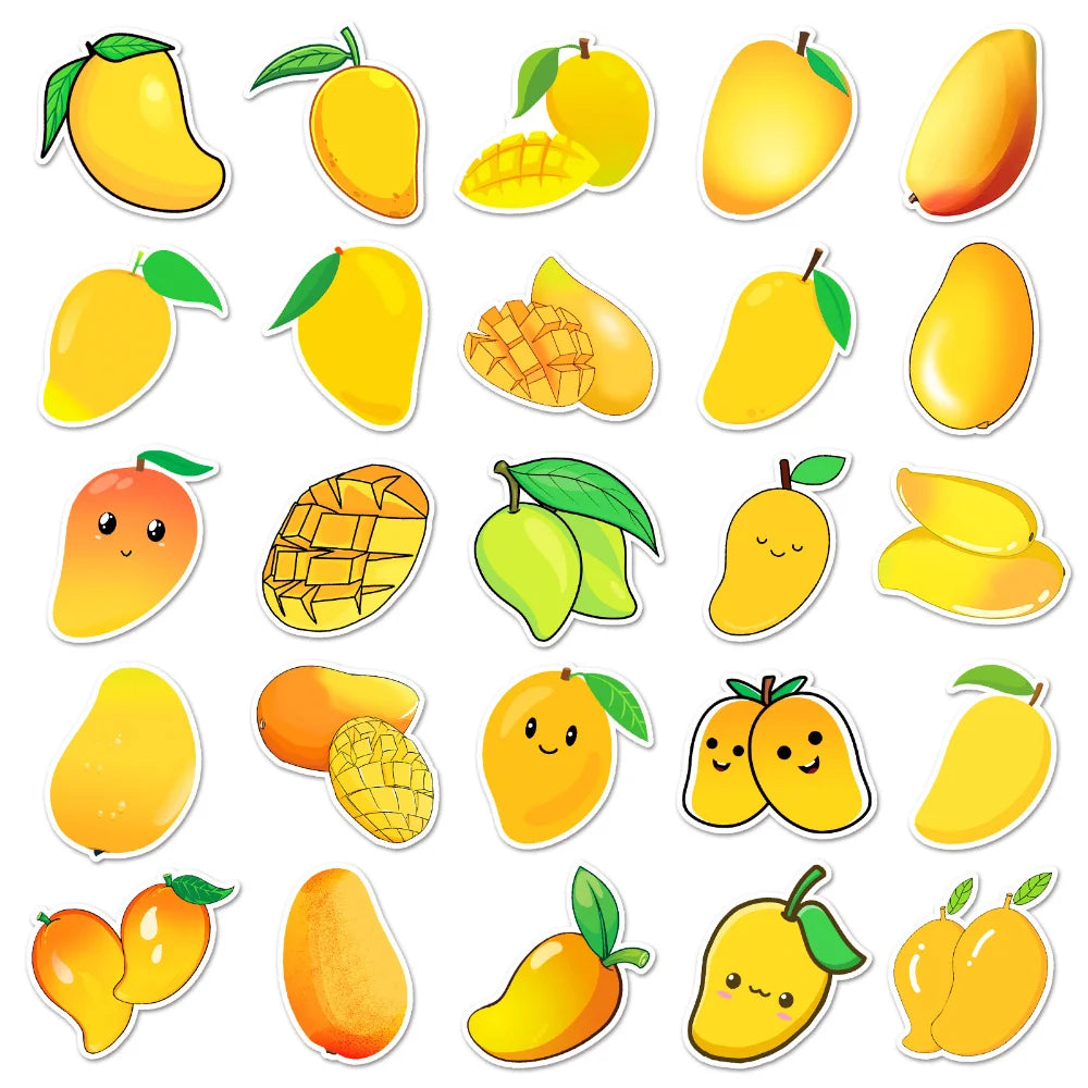 50Pcs Fruit Sticker Mango Summer Stationery Decoration Scrapbook Diary Album Planner Decoration Sticker 2023