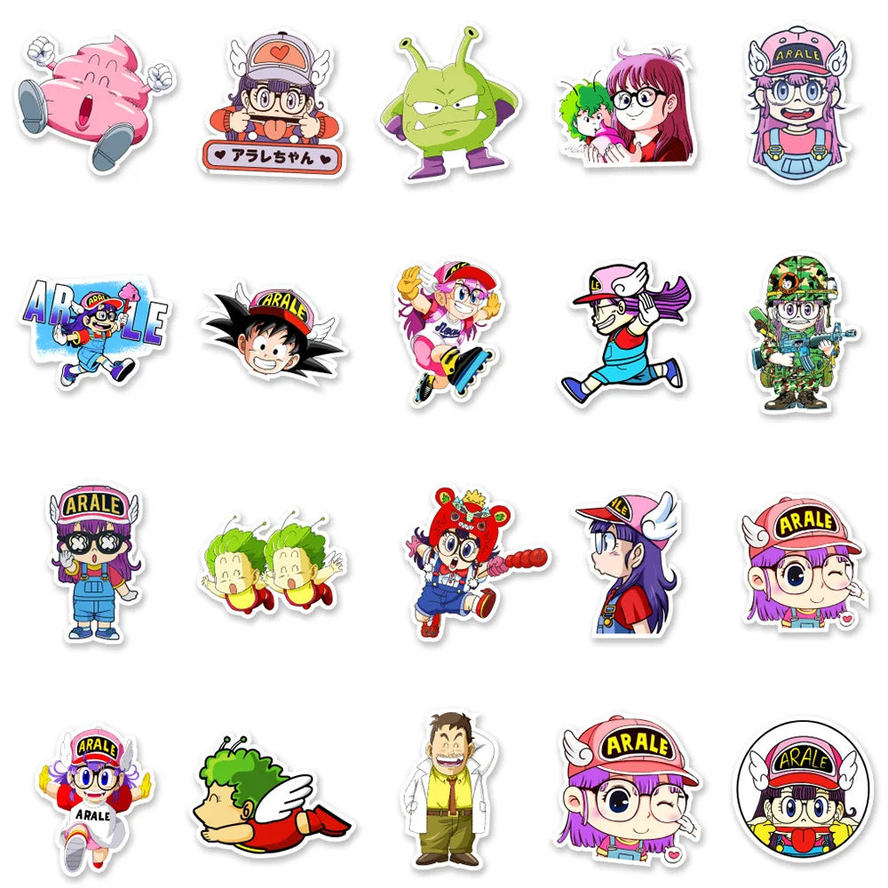 10/50Pcs Cartoon Kawaii Creative Cute A La Le Stickers for Mobile Phone Laptop Luggage Skateboard Stickers Kids Toy