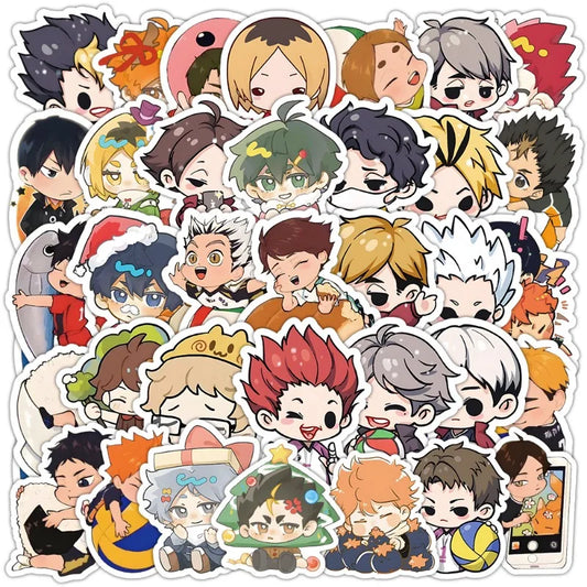 60pcs Haikyuu!! Anime Stickers for Laptop, Phone, Suitcase, Water Bottle, Scooter, Refrigerator