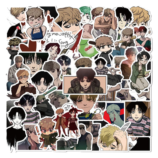 50pcs Killing Stalking Cartoon Stickers for Helmet, Desktop, Wall Decoration