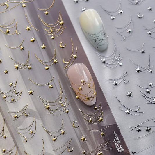 Starry Night Nail Art Stickers - Dreamy Necklace Design