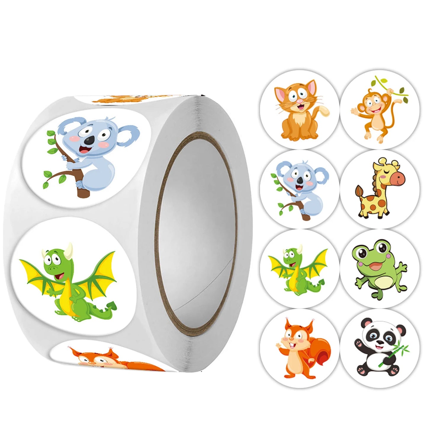 100-500pcs Animal Stickers Cartoon Animal Stickers Children Kindergarten Reward Stickers DIY Gift Sealing Stickers Stationery