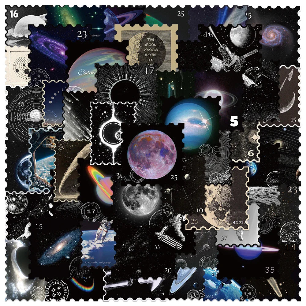 50PCS Universe Planet Stickers Aesthetic DIY Scrapbooking Supplies