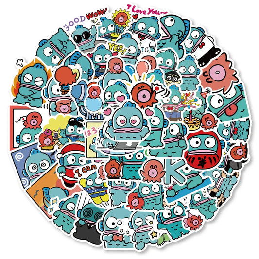 50PCS Hangyodon Sanrio Stickers Vinyl Waterproof Decals