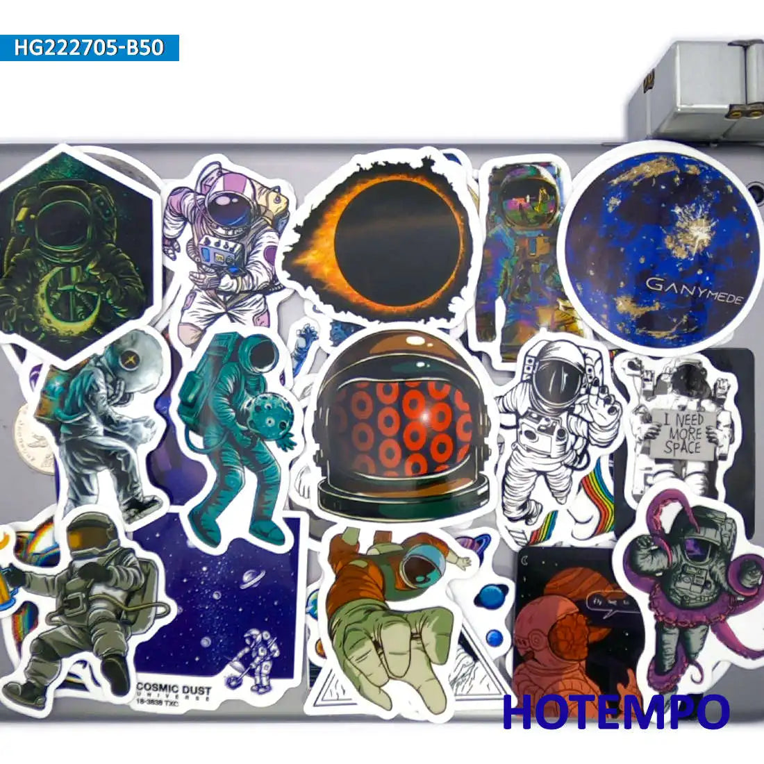 50Pieces UFO Astronauts Cosmos Space Planet Funny Alien Stickers for Phone Luggage Bike Skateboard Motorcycle Car Laptop Sticker