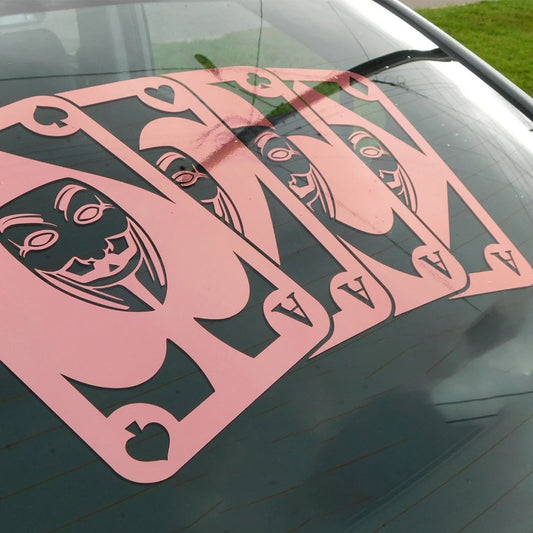 Waterproof Playing Card Car Sticker Decal