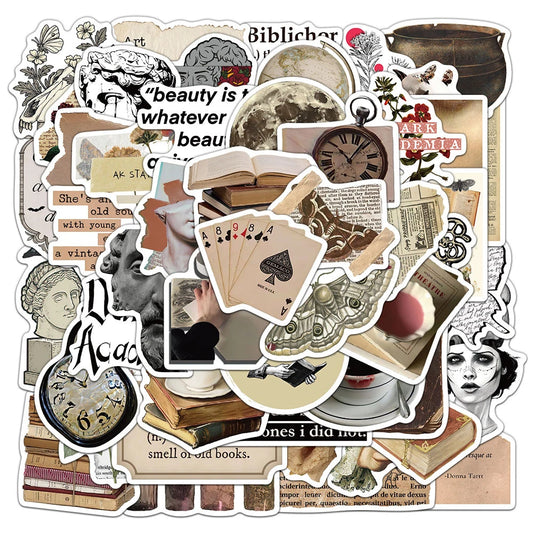 Vintage Dark Aesthetic Cartoon Stickers Pack - DIY Fridge Laptop Phone Decor