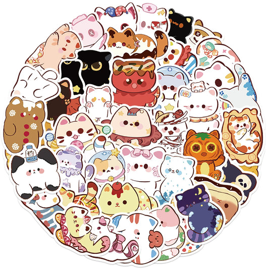 Cartoon Cat Stickers 10/30/50PCS Cute Animal Decals for Laptop, Phone, Skateboard, Luggage, Guitar, Fridge, Scrapbook