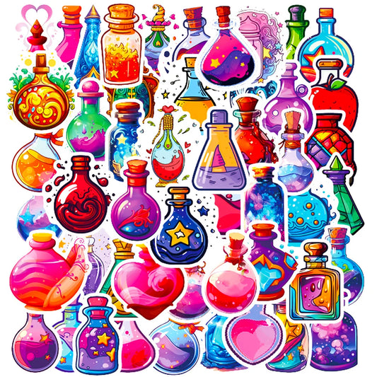 Gothic Magic Potion Witch Stickers Pack - Waterproof Decals for Skateboard, Laptop, Car