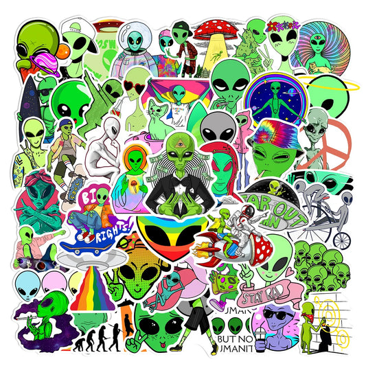 Alien Graffiti Stickers for DIY Scrapbooking, Phone, Laptop, Car, Skateboard, Helmet, Bottle