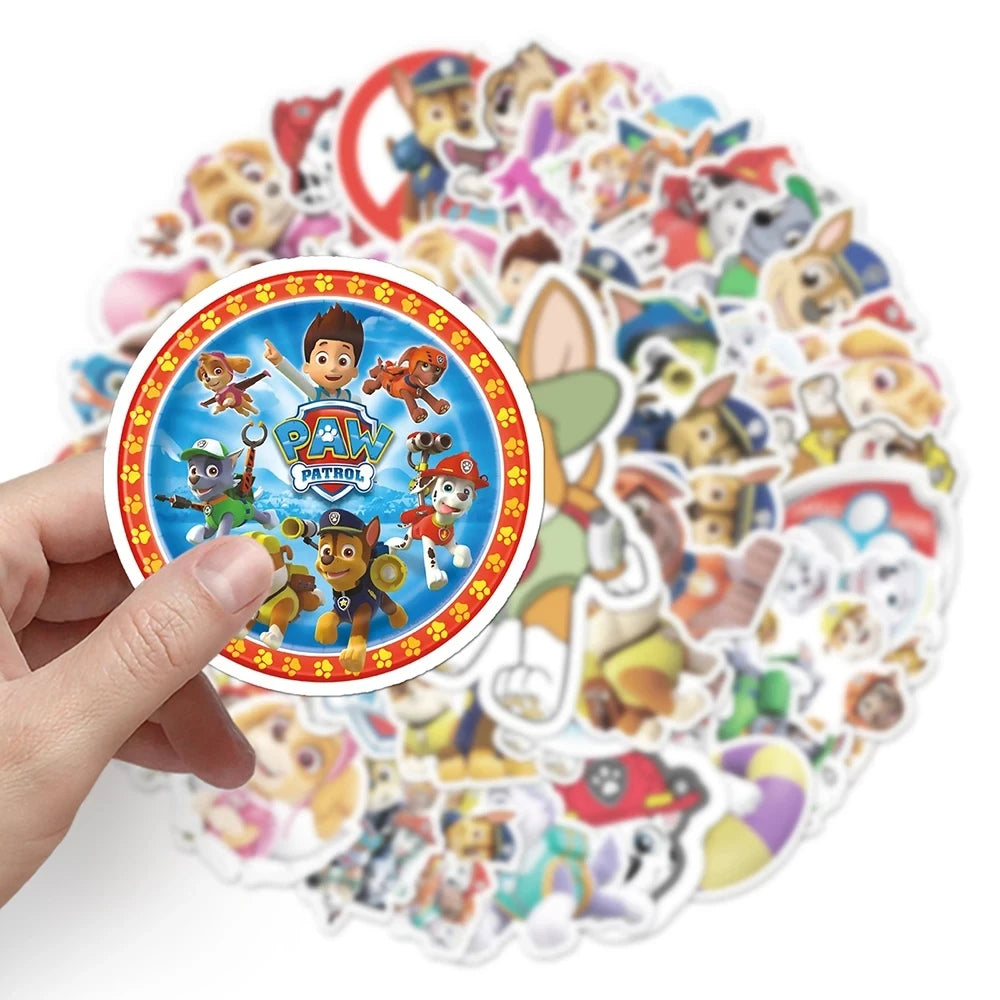 10/30/50PCS Cool Cute PAW Patrol Stickers PVC Decal Decoration Phone Skateboard Luggage Fridge Graffiti Sticker Toy Gift for Kid