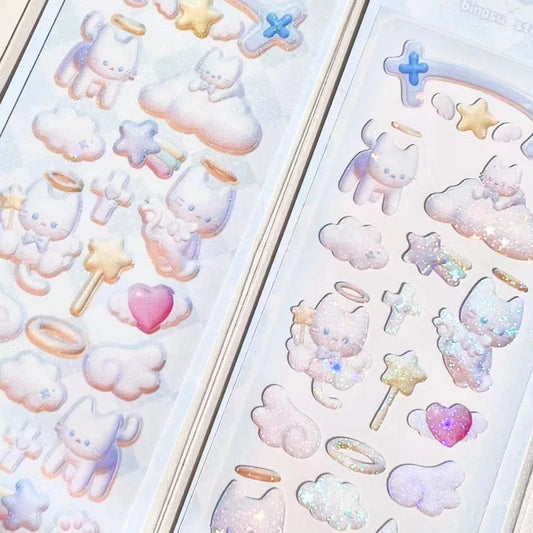 Kawaii Angel Rabbit Stickers for Scrapbooking & DIY