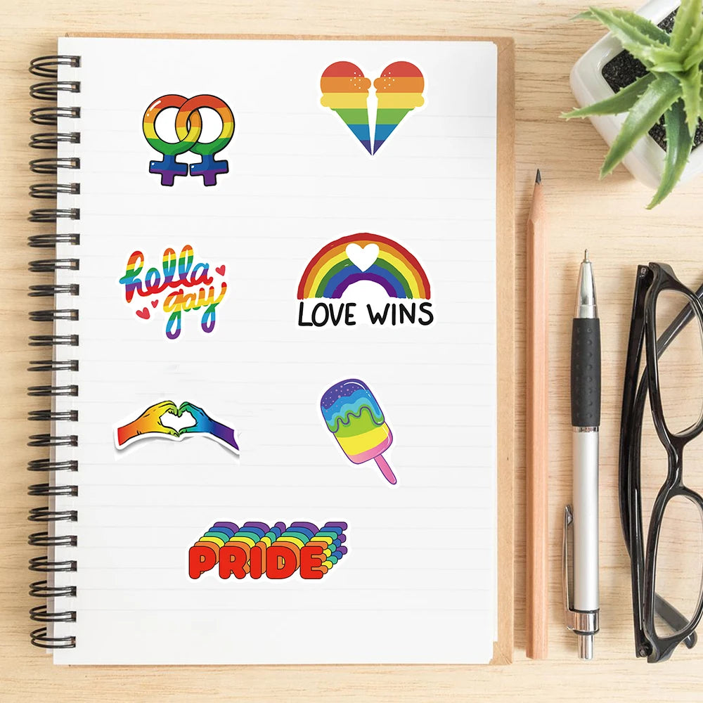 10/30/50/100pcs Cartoon Rainbow LGBT Graffiti Stickers Decals Skateboard Laptop Phone Luggage Car Waterproof Sticker Kids Toy