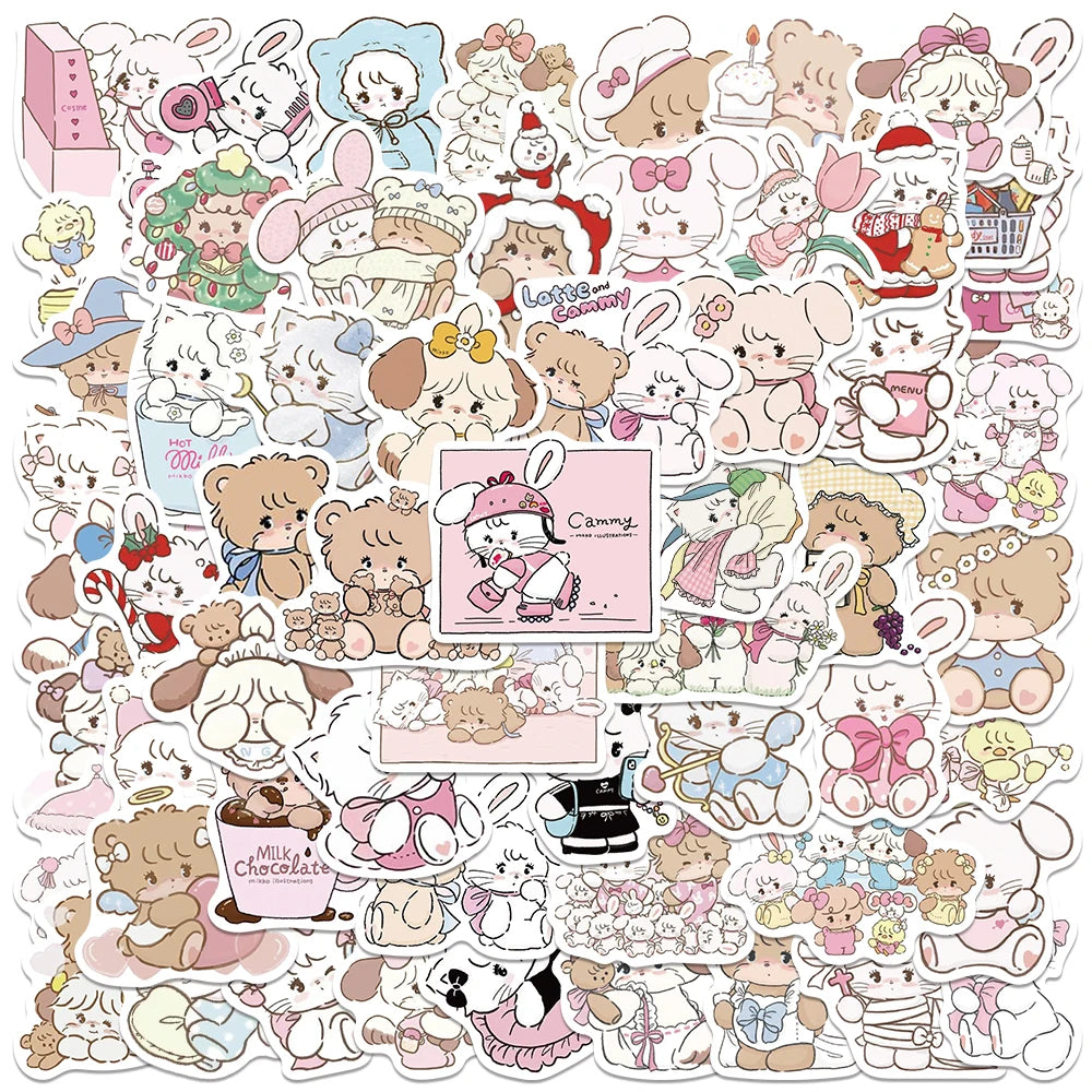 60PCS Cute Anime Stickers for Kids: Bottles, Skateboards, Guitars, Luggage, Phones, Scrapbooks, Diaries