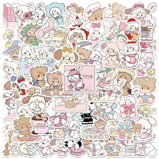 60PCS Cute Anime Stickers for Kids: Bottles, Skateboards, Guitars, Luggage, Phones, Scrapbooks, Diaries