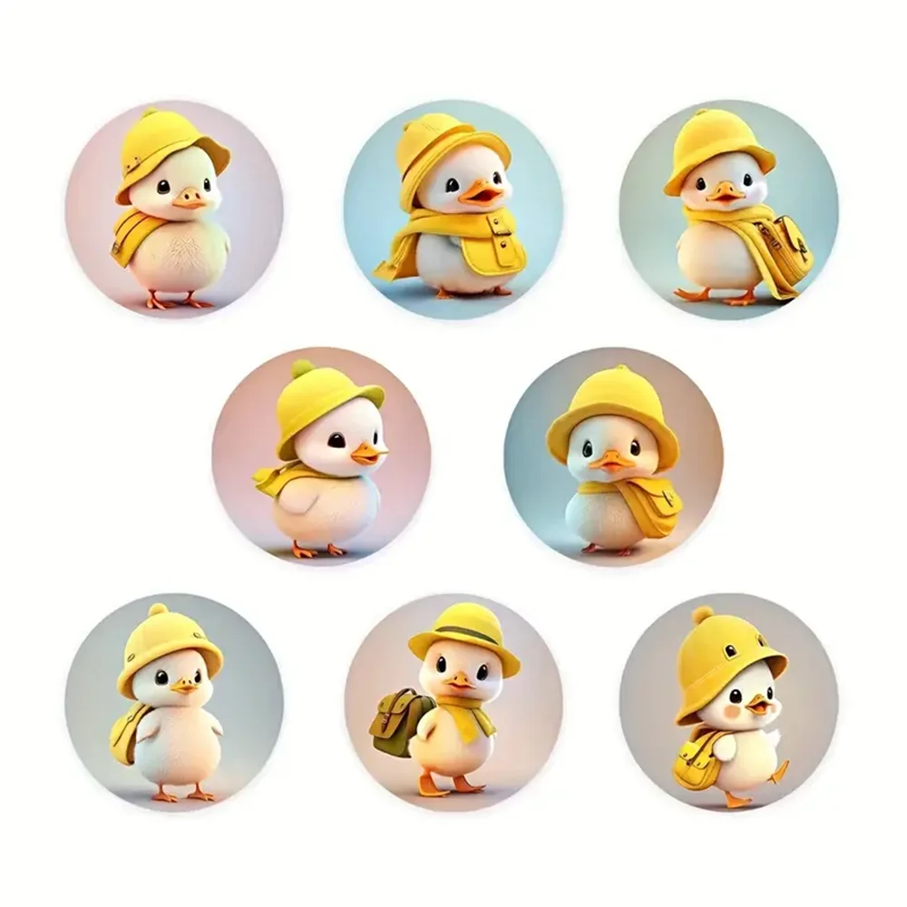 100-500pcs Lovely Duck Stickers Reward Self Adhesive Seal Lables For Scrapbooking Cards Handmadek,  Stationery Stickers