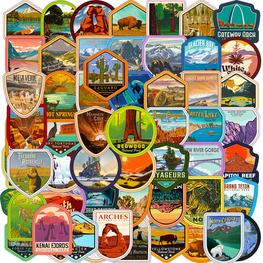 Graffiti National Park Stickers for Scrapbooking, Phone, Laptop, Guitar, Luggage, Car, Skateboard, Helmet - 10/30/60pcs