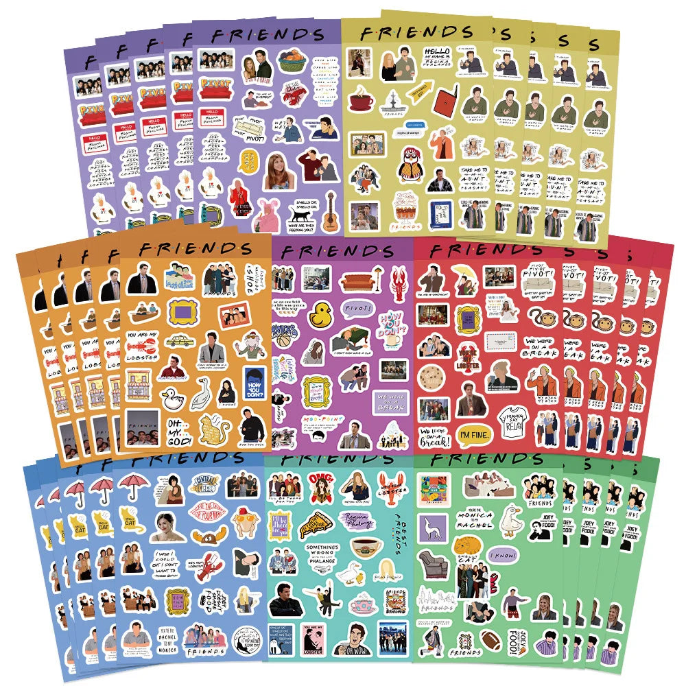 Friends TV Show Stickers Pack - Laptop, Luggage, Phone, Skateboard Decals