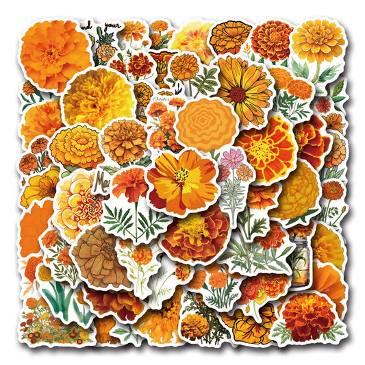Marigold Stickers: DIY Decor for Laptop, Phone, Guitar