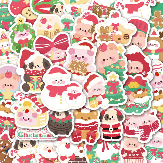 Animal Christmas Stickers Pack - Laptop, Phone, Suitcase, Fridge Decoration